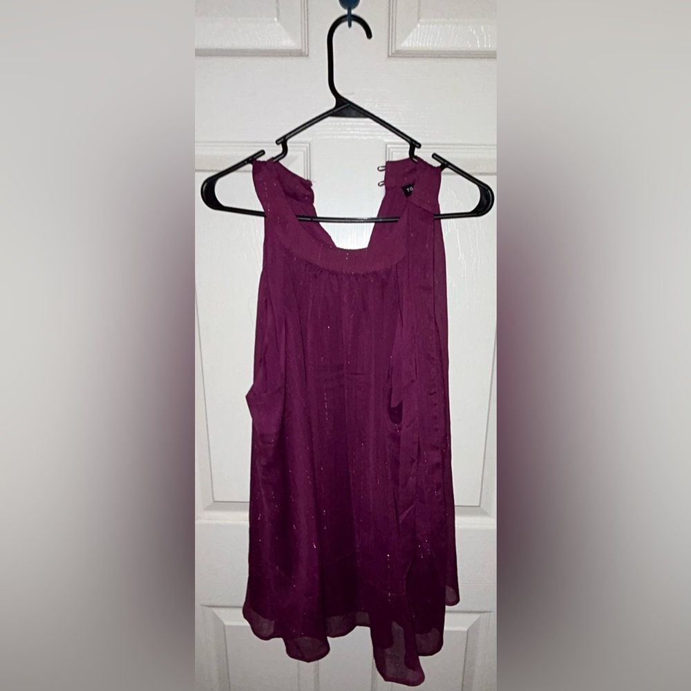Crinkle Lurex Chiffon Halter Top
